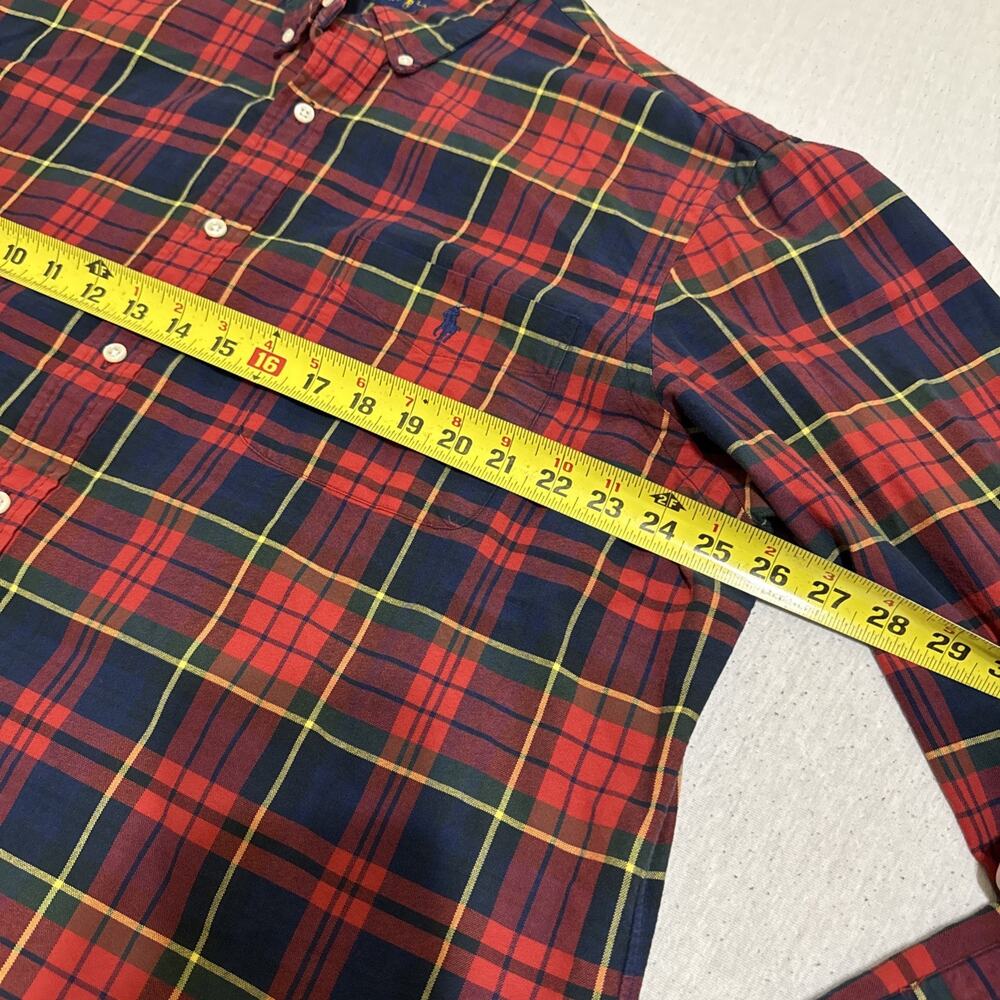 Ralph Lauren Button Down Shirt Mens XXL Red Plaid Classic Fit Long Sleeve Oxford - Picture 5 of 7